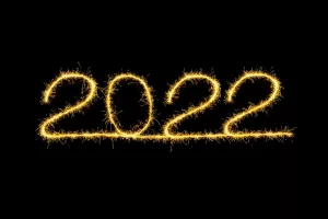 The year 20022 spelled out in lights