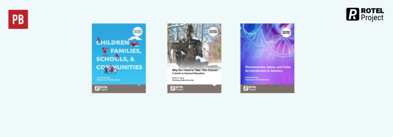 Books covers of three adapted OERs from the ROTEL project