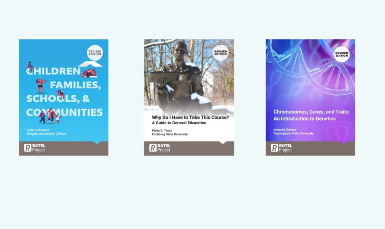 Books covers of three adapted OERs from the ROTEL project