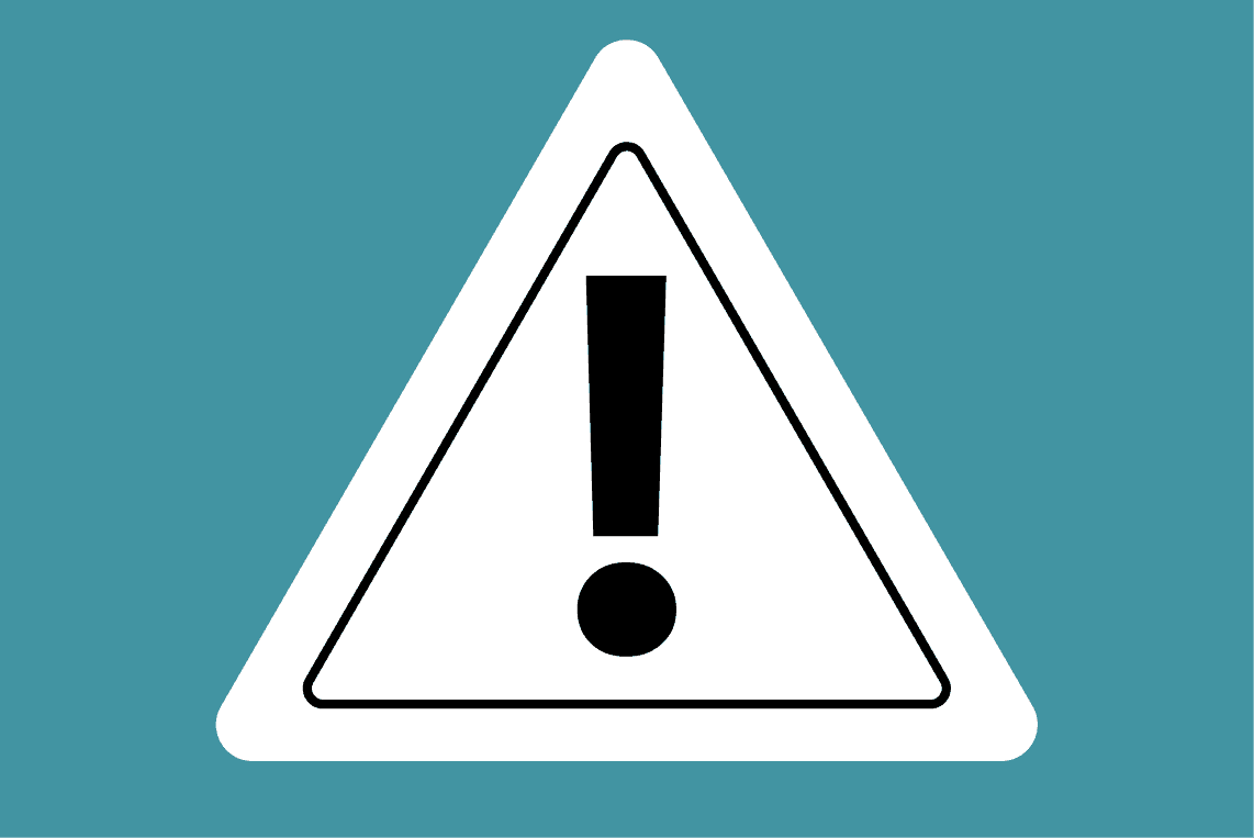illustration of a white triangle with an exclamation point