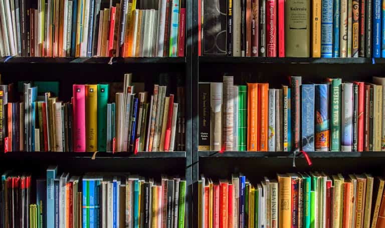 Vibrant collection of books on shelves for reading, research, and education.